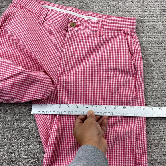Izod Golf Shorts Men 30 Red White Checkered Chino Short Pants Casual Preppy - Picture 10 of 12
